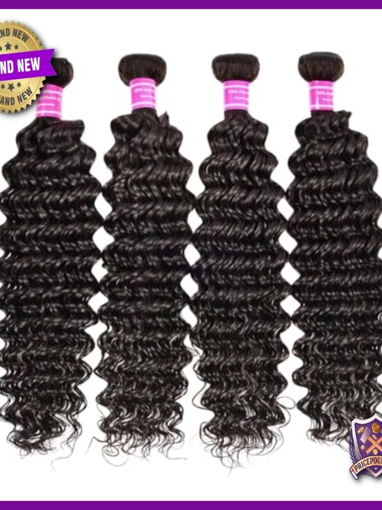 Brazilian Virgin Human Hair Bundles Deep Wave 4 Bundles 22-28 Inch main image 5